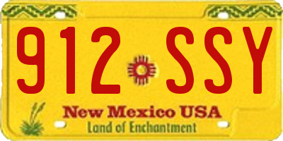 NM license plate 912SSY