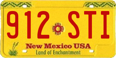 NM license plate 912STI
