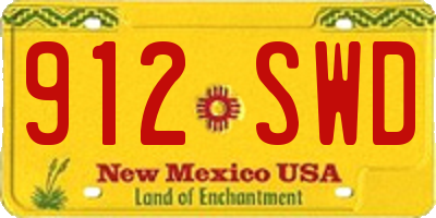NM license plate 912SWD