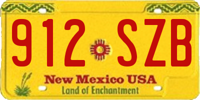 NM license plate 912SZB