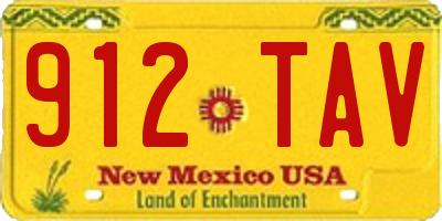 NM license plate 912TAV