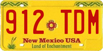 NM license plate 912TDM