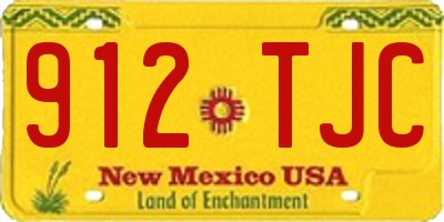 NM license plate 912TJC