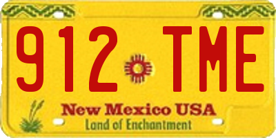 NM license plate 912TME