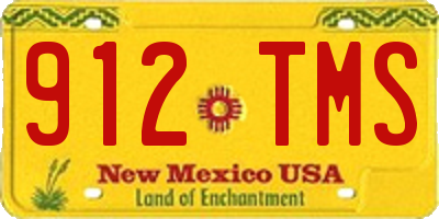 NM license plate 912TMS