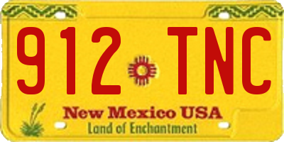 NM license plate 912TNC