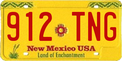 NM license plate 912TNG