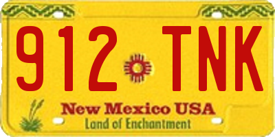 NM license plate 912TNK