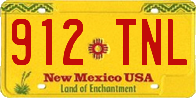 NM license plate 912TNL