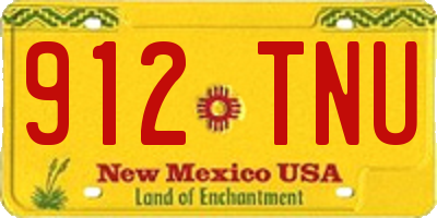 NM license plate 912TNU