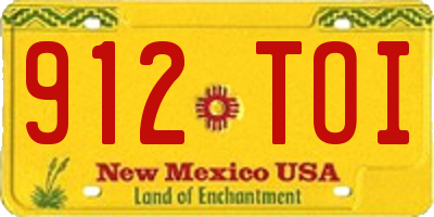 NM license plate 912TOI