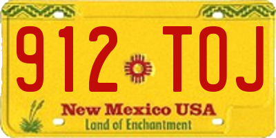 NM license plate 912TOJ