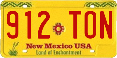 NM license plate 912TON