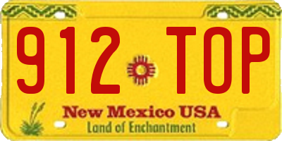 NM license plate 912TOP