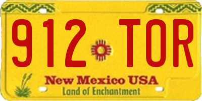 NM license plate 912TOR