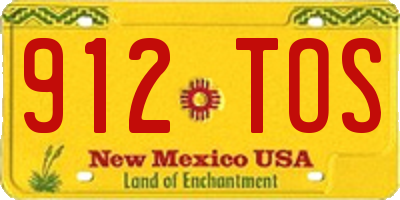 NM license plate 912TOS