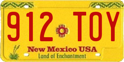 NM license plate 912TOY