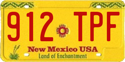 NM license plate 912TPF
