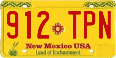 NM license plate 912TPN
