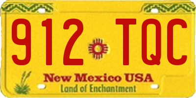 NM license plate 912TQC