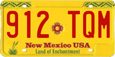 NM license plate 912TQM