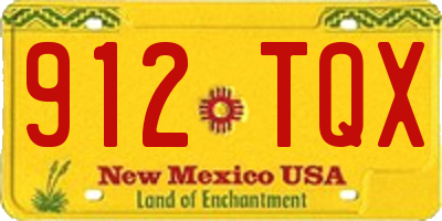 NM license plate 912TQX