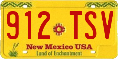 NM license plate 912TSV