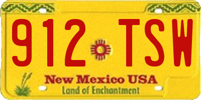 NM license plate 912TSW