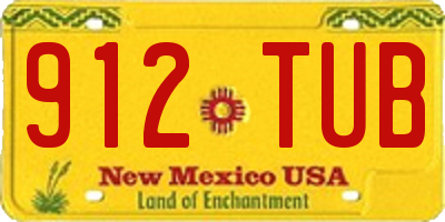 NM license plate 912TUB