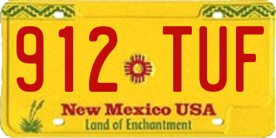 NM license plate 912TUF