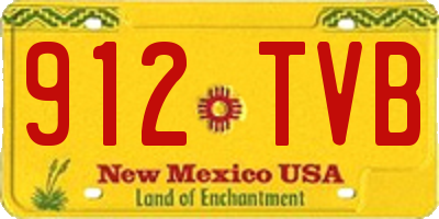 NM license plate 912TVB