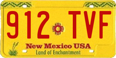 NM license plate 912TVF