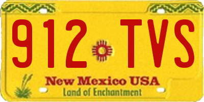 NM license plate 912TVS