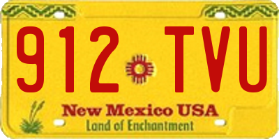 NM license plate 912TVU