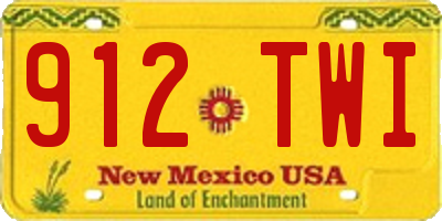 NM license plate 912TWI