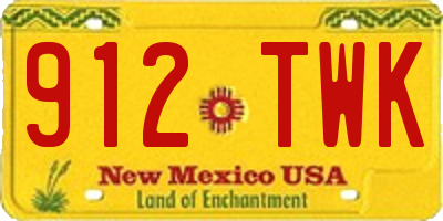 NM license plate 912TWK