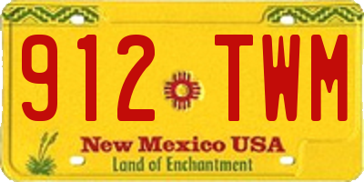 NM license plate 912TWM