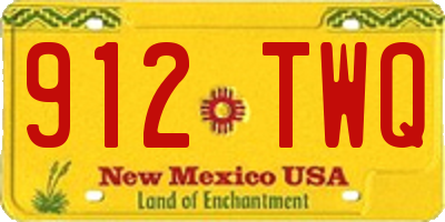 NM license plate 912TWQ