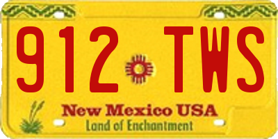 NM license plate 912TWS