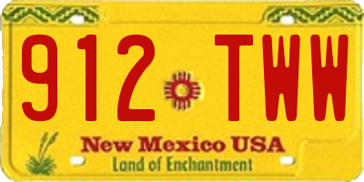 NM license plate 912TWW