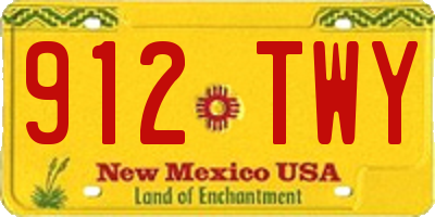 NM license plate 912TWY