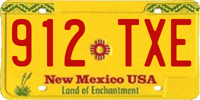 NM license plate 912TXE