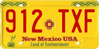 NM license plate 912TXF