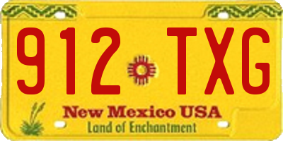 NM license plate 912TXG
