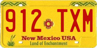 NM license plate 912TXM