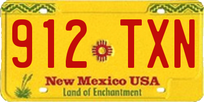 NM license plate 912TXN