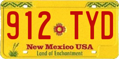 NM license plate 912TYD