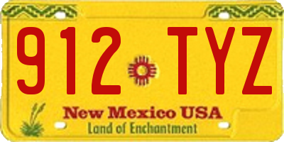 NM license plate 912TYZ
