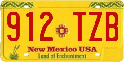 NM license plate 912TZB