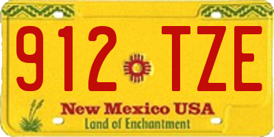 NM license plate 912TZE